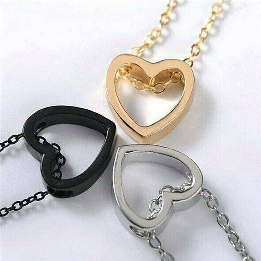 Dây Chuyền Choker Bằng Thép Không Gỉ Mặt Hình Trái Tim Thời Trang