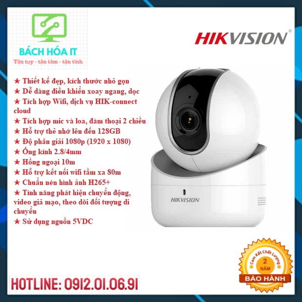 Camera IP Wifi  trong nhà Hikvision Q21 Q1 Model DS-2CV2Q21FD-IW (B/W) H265+, chính hãng, bảo hành 24 tháng | BigBuy360 - bigbuy360.vn