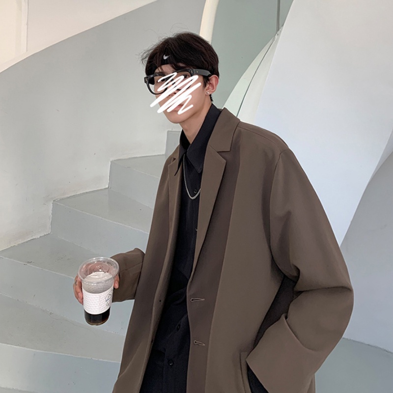 Áo khoác blazer phong cách Harajuku Hàn Quốc cá tính cho nam 2 màu lựa chọn