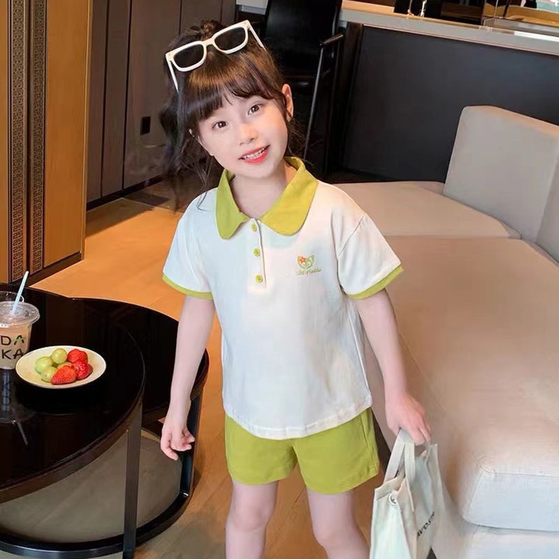 Set Áo polo Ngắn Tay + Quần Short Thời Trang Hàn Quốc Cho Nữ