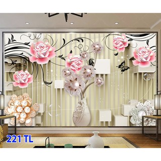 Tranh Dán Tường 3D Phong Thuỷ Đẹp,Tranh dán phòng khách 221TL