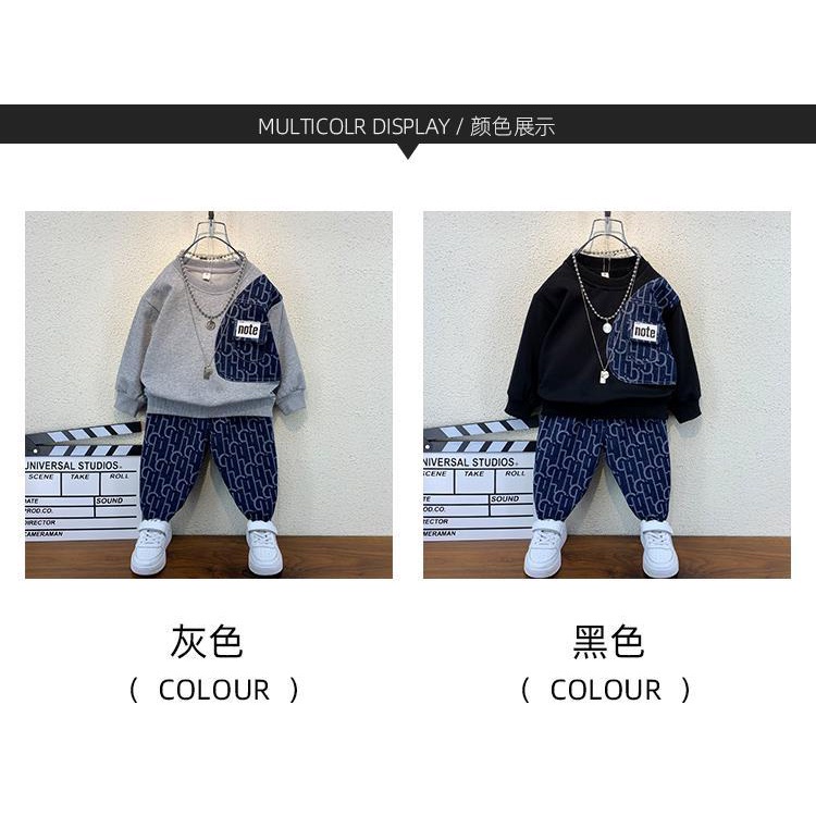 Bộ quần áo denim 2 món thời trang mùa thu cho bé trai