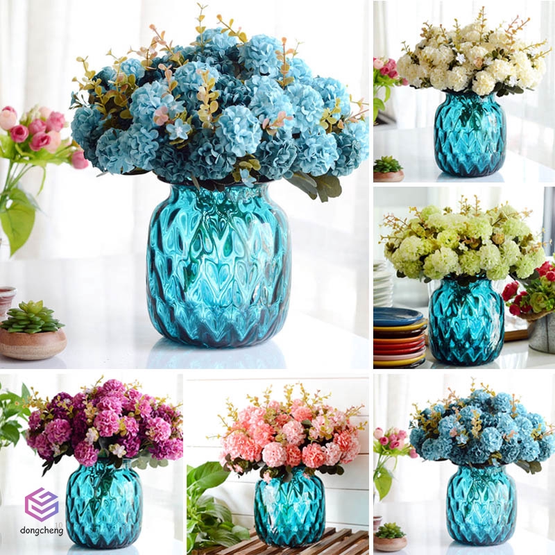 Bó 10 Hoa Cẩm Tú Cầu Giả Dùng Trang Trí Tiệc Cưới Phong Cách Châu Âu