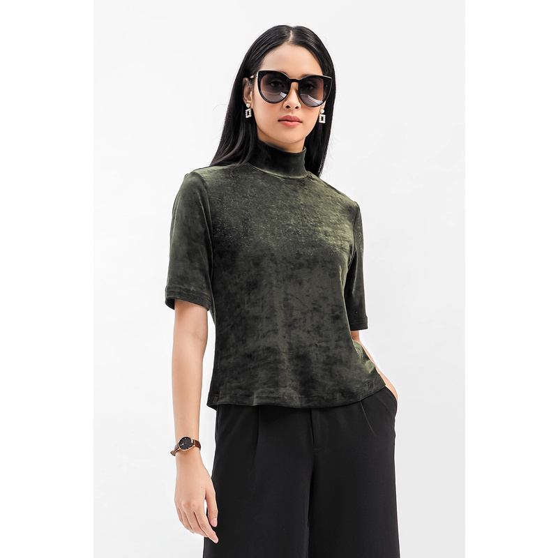 Áo kiểu nữ cổ lọ vải nhung thời thượng , trang nhã, hiện đại Freelancer - FWBL21SS38L