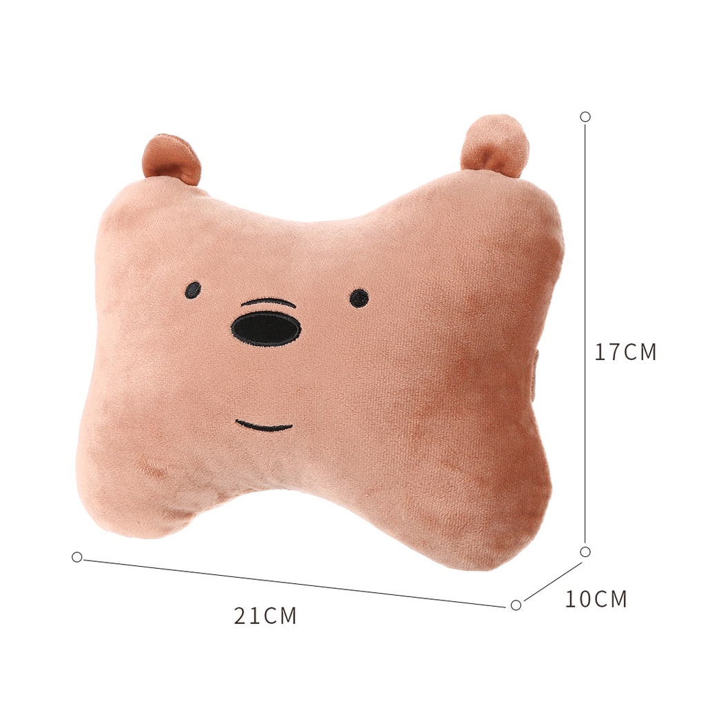 gối cổ gối kê Gối tựa đầu hình xương họa tiết gấu nâu Miniso Bare Bears Plush 200g