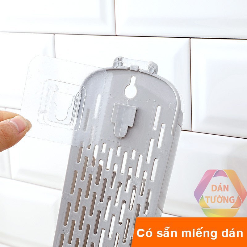 [XẢ KHO+FREE SHIP]  Hũ ống đựng đũa muỗng dán tường nhà bếp không cần khoan tường, ống đũa có nắp đậy, có khe thoát nước