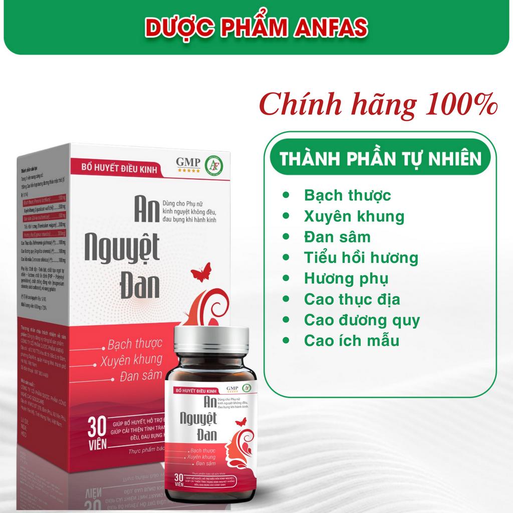 Giảm rối loạn kinh nguyệt An Nguyệt Đan Anfas  giảm đau bụng kinh, bổ huyết điều kinh
