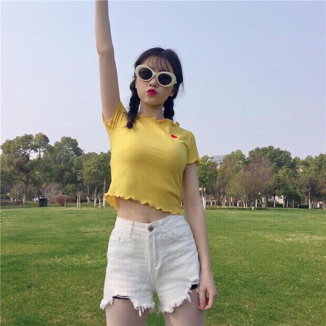 ÁO CROPTOP THÊU QUẢNG CHÂU( hình thật)
