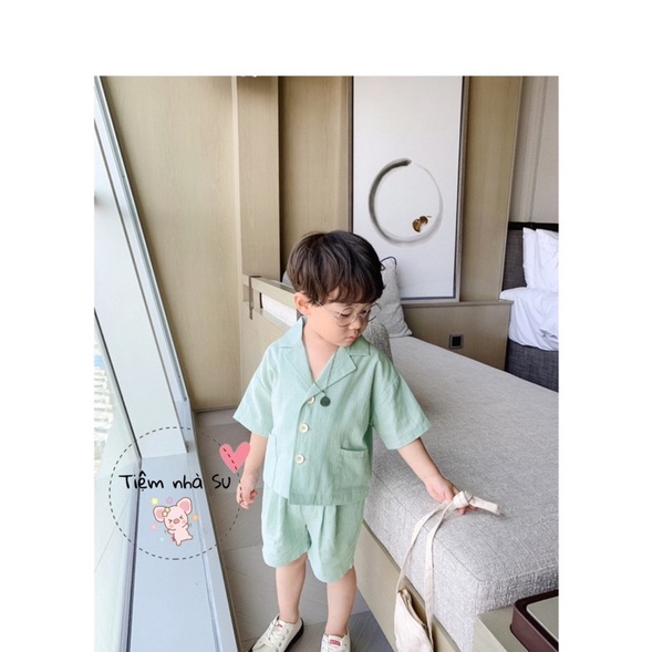 Sale bỏ mẫu - Bộ quần áo kiểu giả vest cho bé trai, bé gái. Phong cách Hàn quốc siêu kute (08-20kg) - TIỆM NHÀ SU