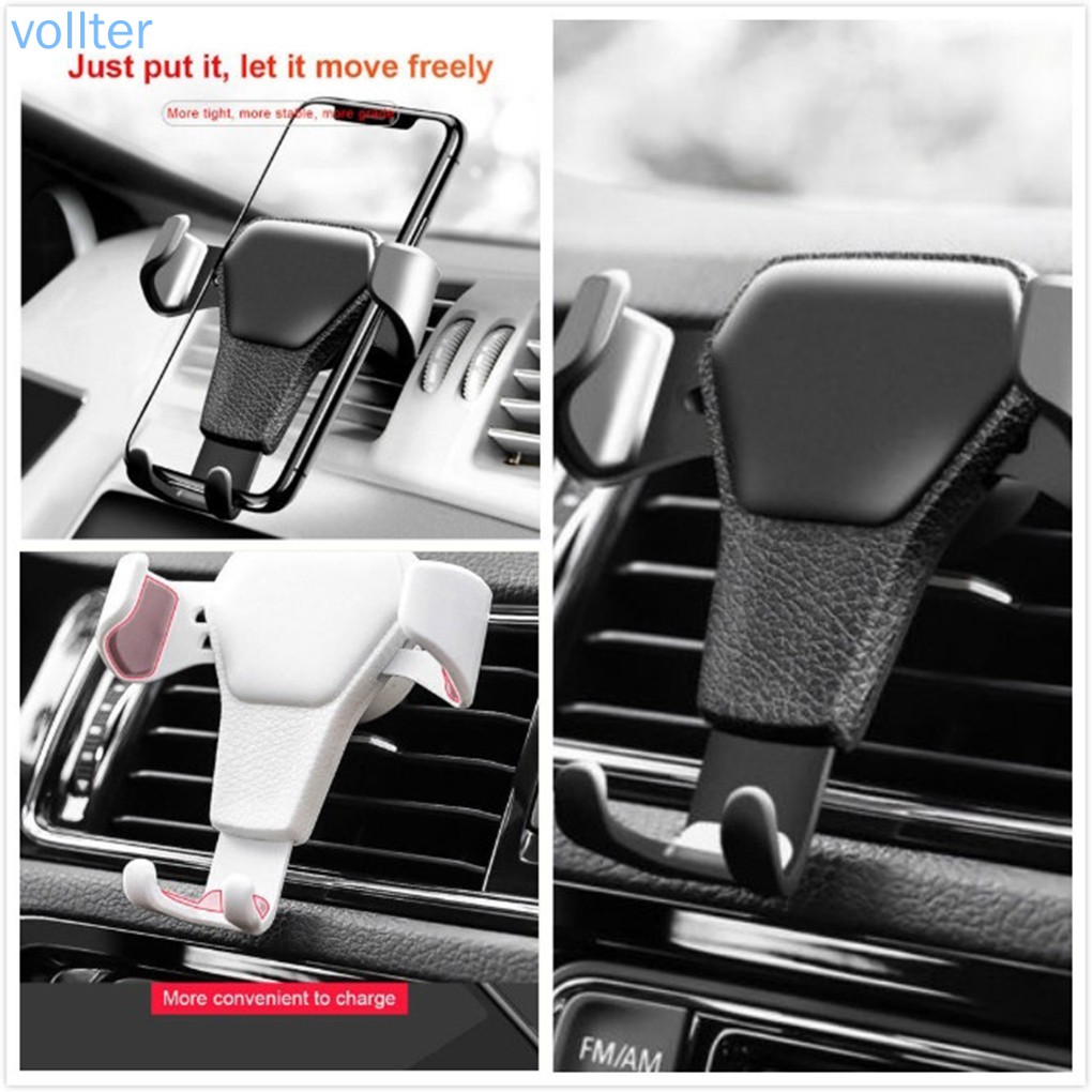 VOLL Universal Car Phone Anti-slip Holder Stand Cellphone Adjustable Air Vent Mount Bracket Cradle, Black