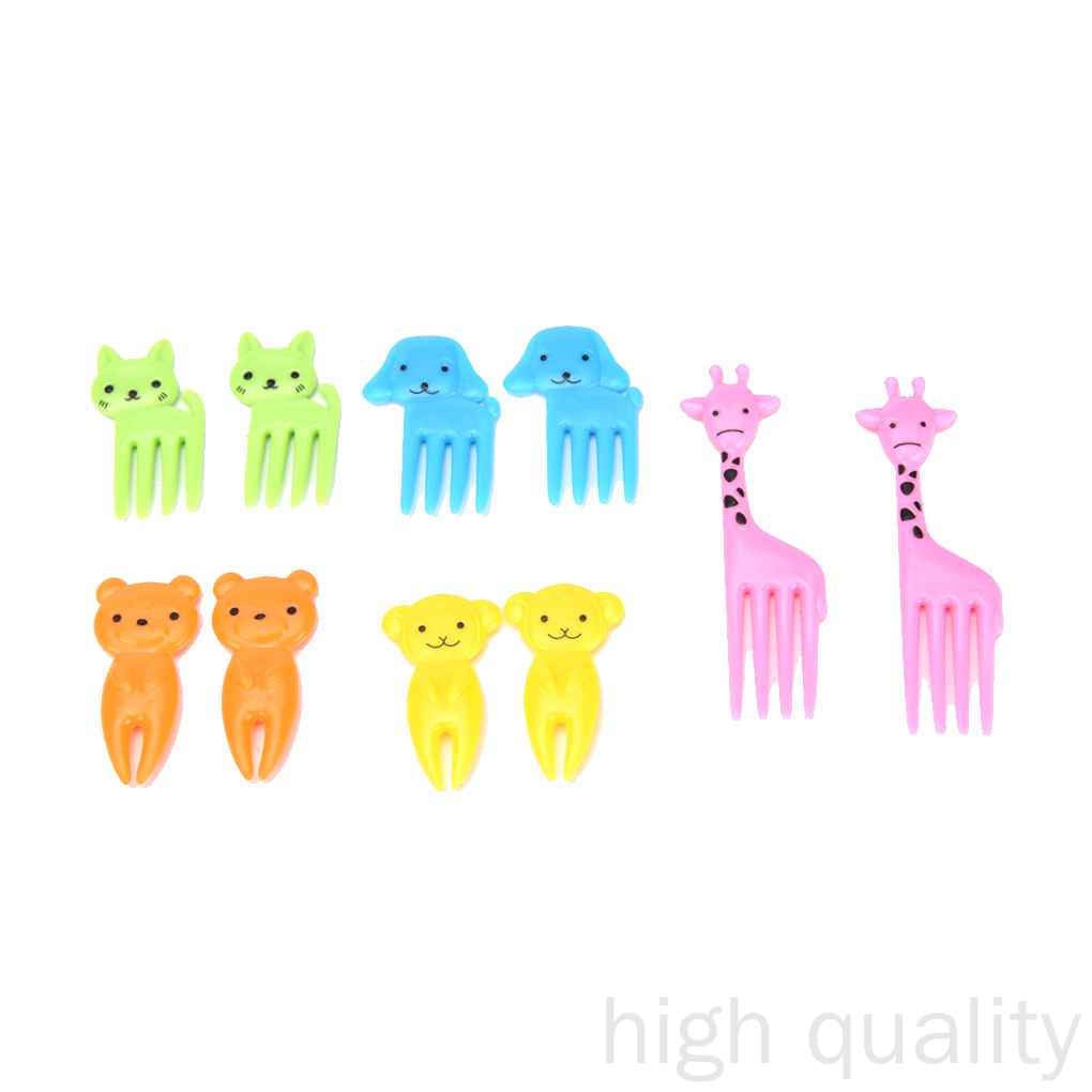 Set 10 Nĩa Ăn Trái Cây Mini Hình Động Vật Đáng Yêu Màu Sắc Ngẫu Nhiên 998