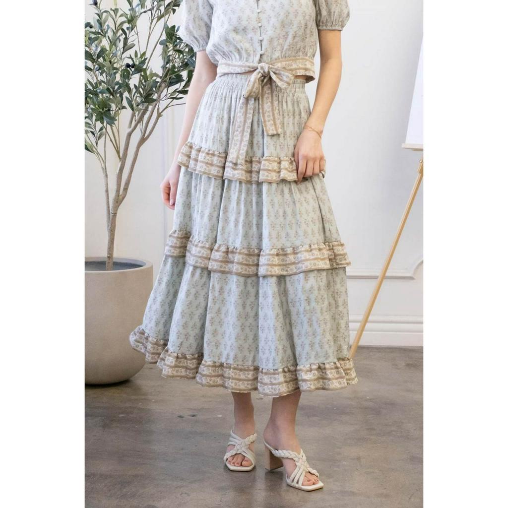 Hàng xuất xịn - Chân váy hoa maxi Blupep xuất xịn