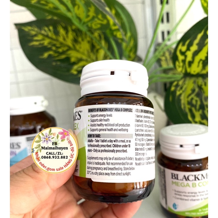 Viên Uống Vitamin Nhóm B Mega B Complex Blackmore