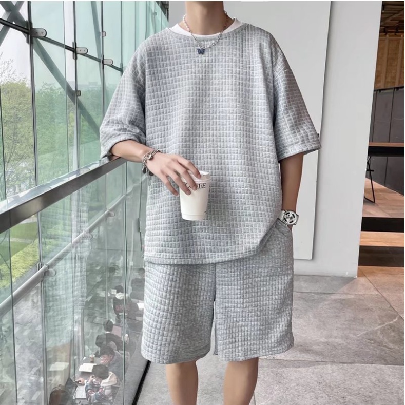 Set Áo Thun Và Quần Short Màu Trơn bộ thể thao nam Phong Cách Hàn Quốc đồ bộ thể thao nữ Đơn Giản Thời Trang đồ bộ thể thao nam