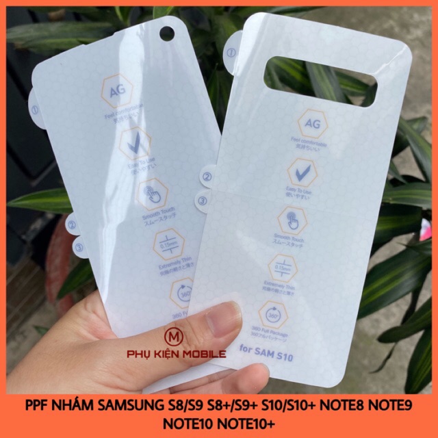 DÁN PPF DẺO NHÁM CHỐNG VÂN TAY DÀNH CHO SAMSUNG S8 S9 S8+ S9+ S10 S10+ NOTE8 NOTE9 NOTE10 NOTE10+ S20 S20 Untra S20 PLUS