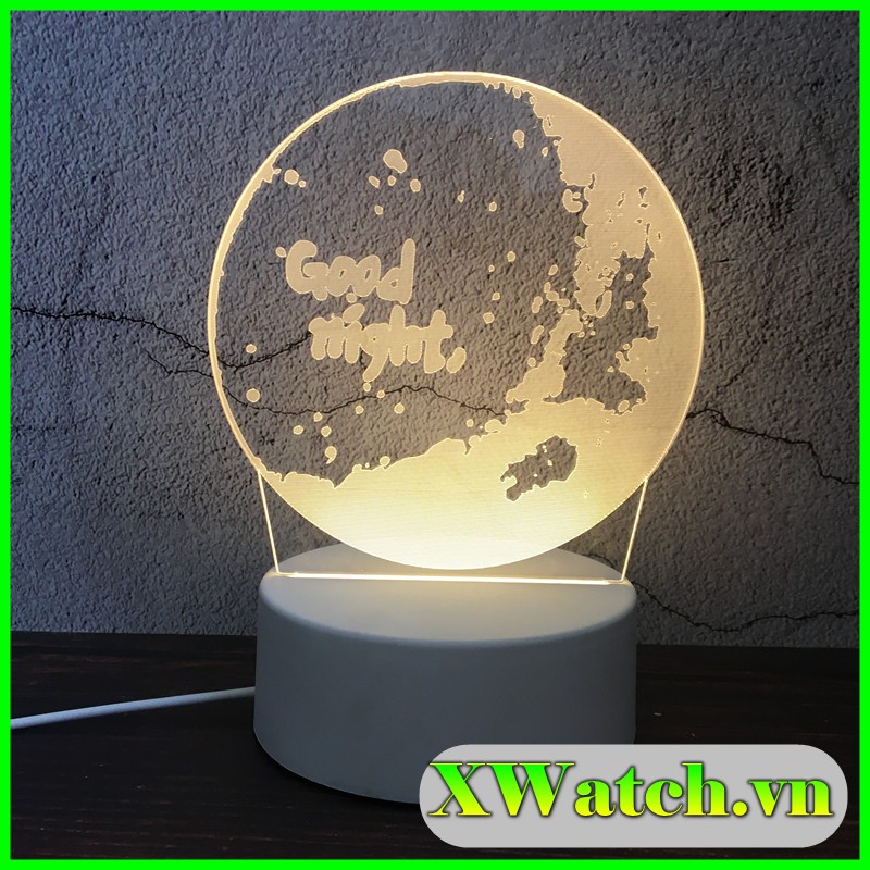 Đèn Ngủ 3D Tấm Mika nhiều hình thay thế (Không kèm đế đèn)