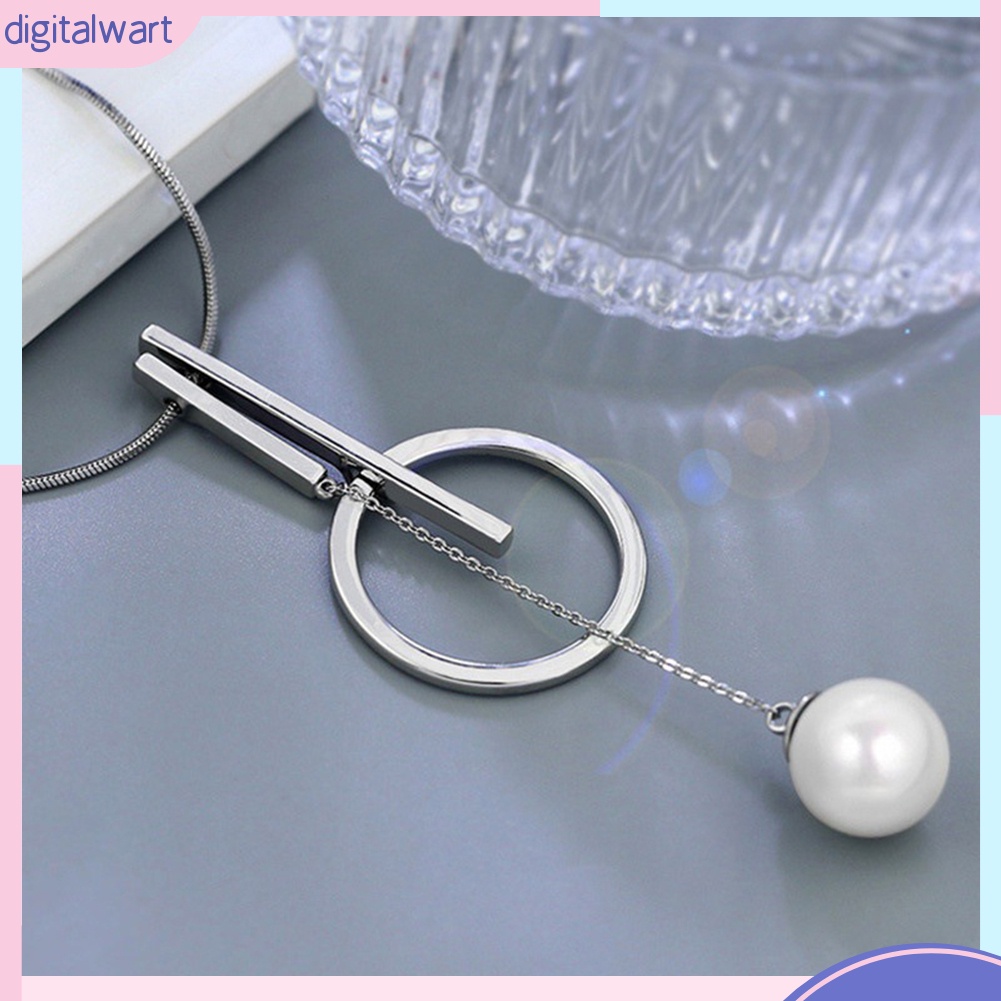 Vòng cổ Mặt Tròn Đính Ngọc Trai Nhân Tạo Thời Trang