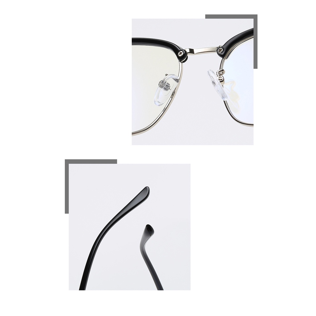 Gọng kính nửa gọng BEOMALL thiết kế hai phái đều đeo được theo phong cách trẻ trung năng động 2021