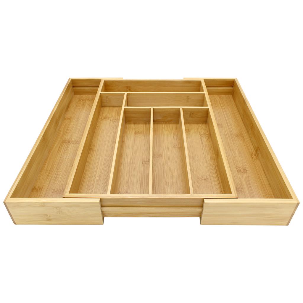 Khay chia ngăn kéo tủ bếp đựng đồ đa năng bằng gỗ tre