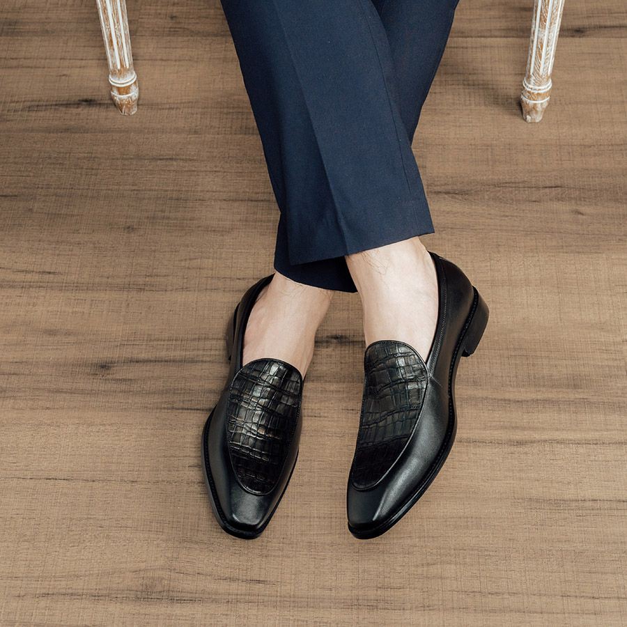 Giày Lười Nam LAFORCE Da Bò GNLA86.6-D Tặng Tất UNIQLO Cao Cấp