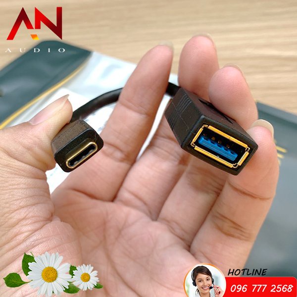 Dây Cáp Creation kết nối điện thoại cổng Type c với Giải mã DAC âm thanh USB 2.0