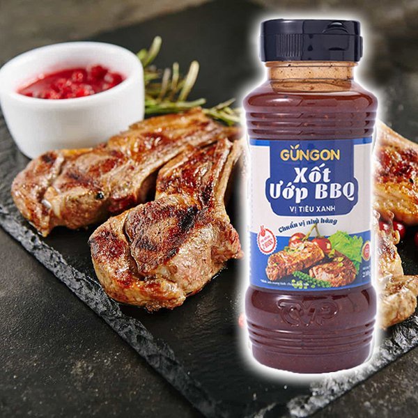 Xốt ướp thịt nướng BBQ vị Tiêu Xanh, Gia vị ướp đồ nướng Gungon 240G