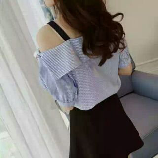 [S-2XL) Sơ Mi Trễ Vai