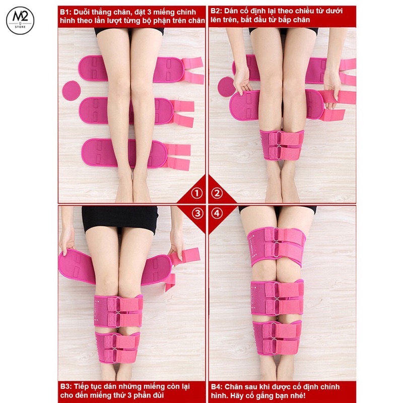 Set 3 đai đeo chỉnh hình chân giúp định hình tư thế đứng thẳng và chân X/O siêu tiện lợi