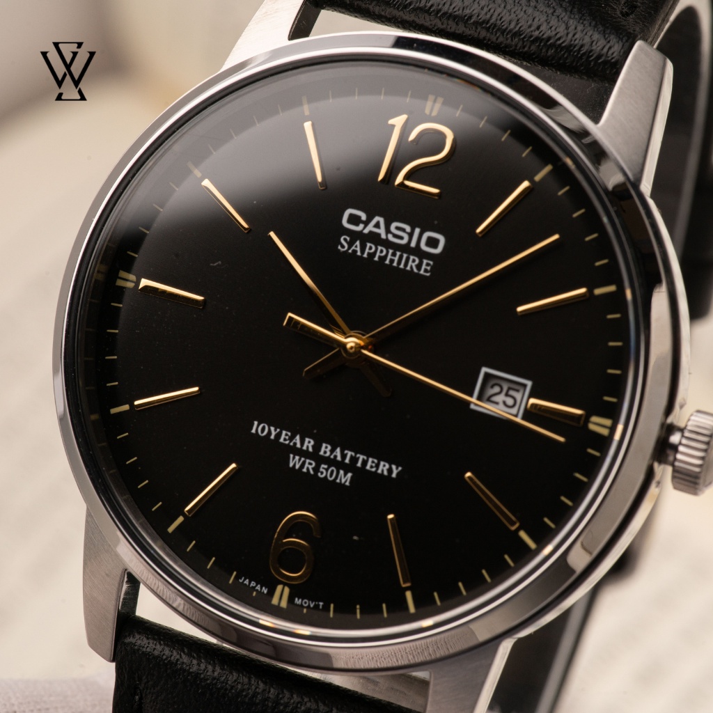 Đồng Hồ Quartz Nam Casio WATCHSTORE MTS-110L-1AVDF Thiết Kế Kính Sapphire 39mm, Dây Da, Vỏ Thép Không Gỉ