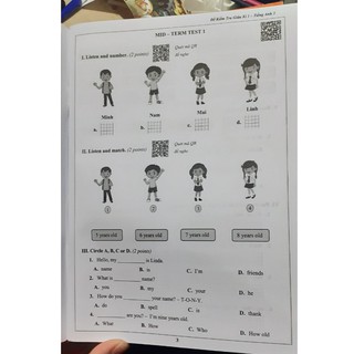 Đề Kiểm Tra Tiếng Anh - Lớp 3