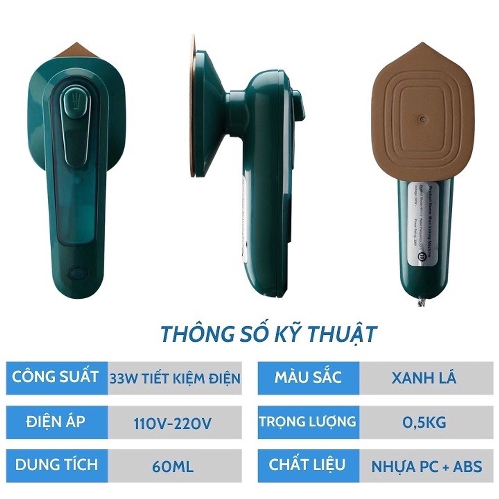Bàn Là Hơi Nước Cầm Tay - Bàn Ủi Hơi Nước Cầm Tay Nhỏ Gọn-Tiện Ích- Dễ Dàng Sử Dụng, Dùng Được Cho Mọi Loại Vải