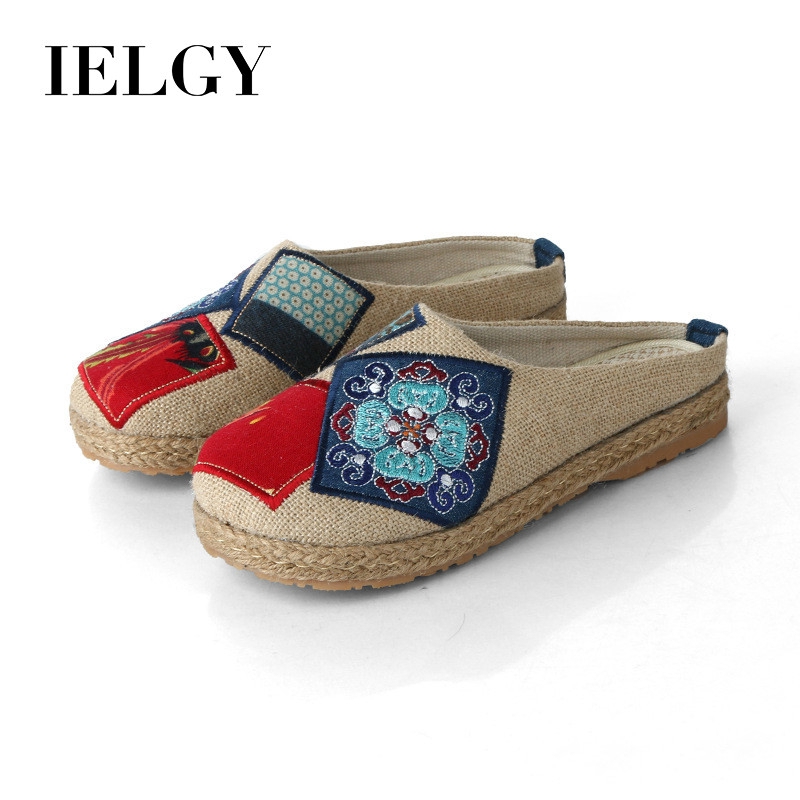 Giày lười IELGY thêu họa tiết thời trang dành cho nữ