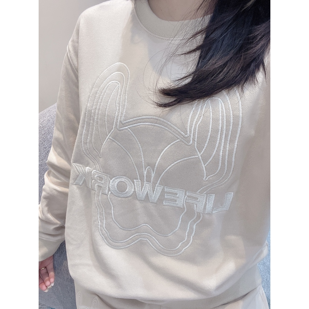 (HÀNG XUẤT XỊN) Áo tay dài Thêu Hình Lifework, Logo Thêu Sắc nét Full tag-code Size S M L 4 Màu: ĐEN, TÍM, XANH RÊU, KEM