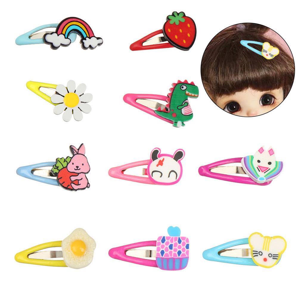 RAINBOW Set 5 Kẹp Tóc Búp Bê Hoạt Hình Dễ Thương