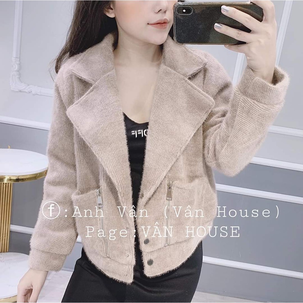 Áo dạ cổ vest dáng ngắn hàng QCCC chất đẹp