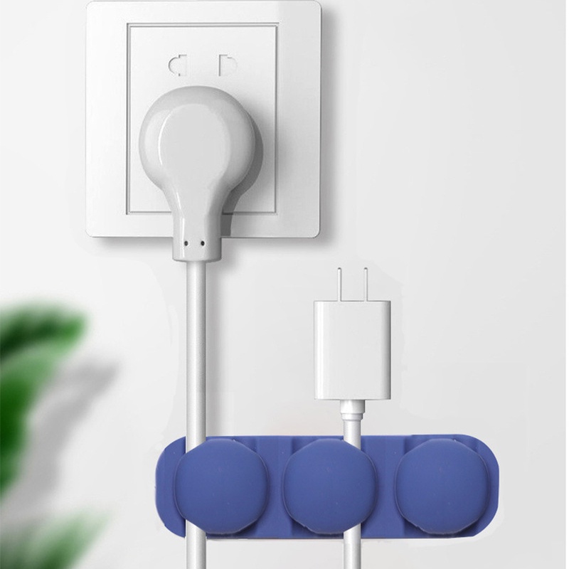 1 Dụng Cụ Cố Định Dây Cáp / Dây Cáp Sạc / Chuột Bằng Silicon Màu Trơn Siêu Dính