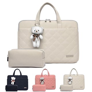 Túi xách chống sốc thời trang cho Laptop, Macbook 13,14,15inch tặng kèm túi đựng phụ kiện và gấu bông