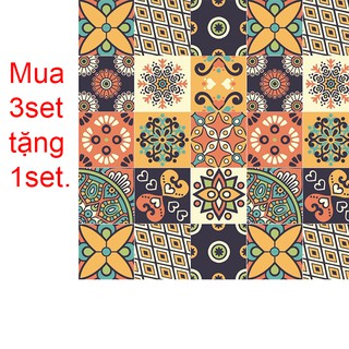 Decal gạch bông dán bếp hoa văn pattern - Mua 3 set tặng 1 set