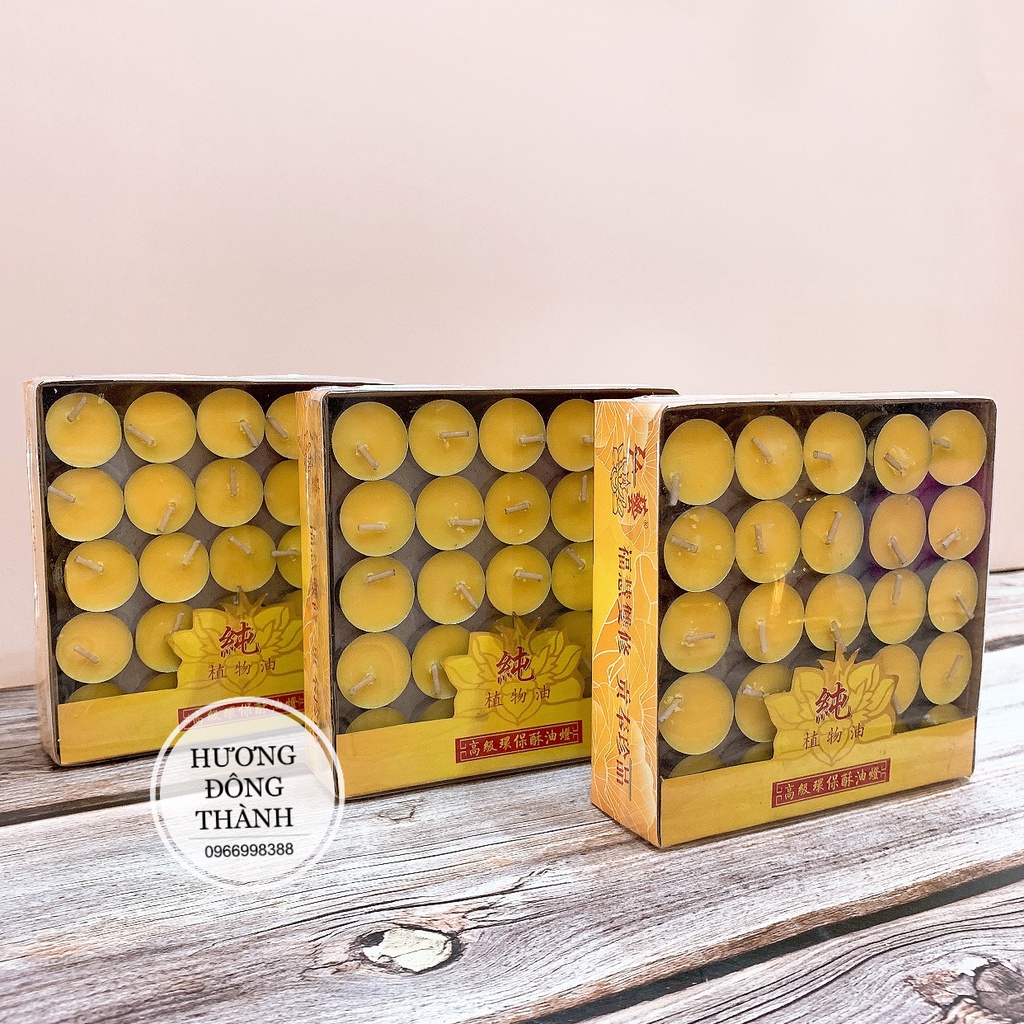 Nến tealight 100 viên bơ thực vật cháy ~1h không khói không muội