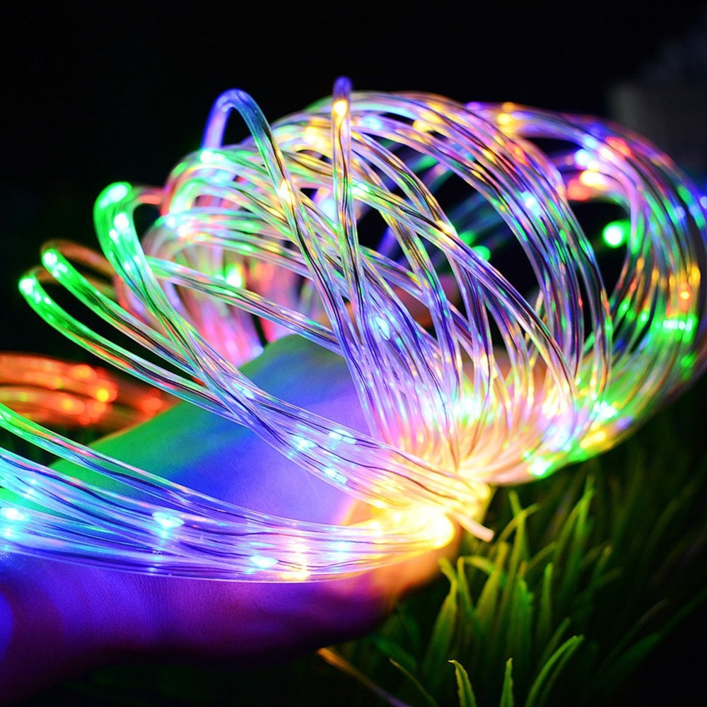 Dây Đèn Led 50/100 Bóng Chống Nước Sử Dụng Năng Lượng Mặt Trời Dùng Trang Trí Ngoài Trời