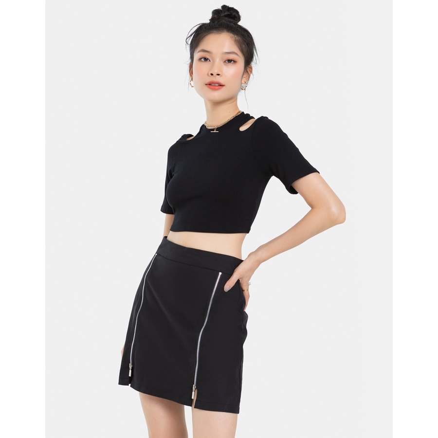 Áo Thun Nữ JUNO Croptop Xẻ Vai JNATH020
