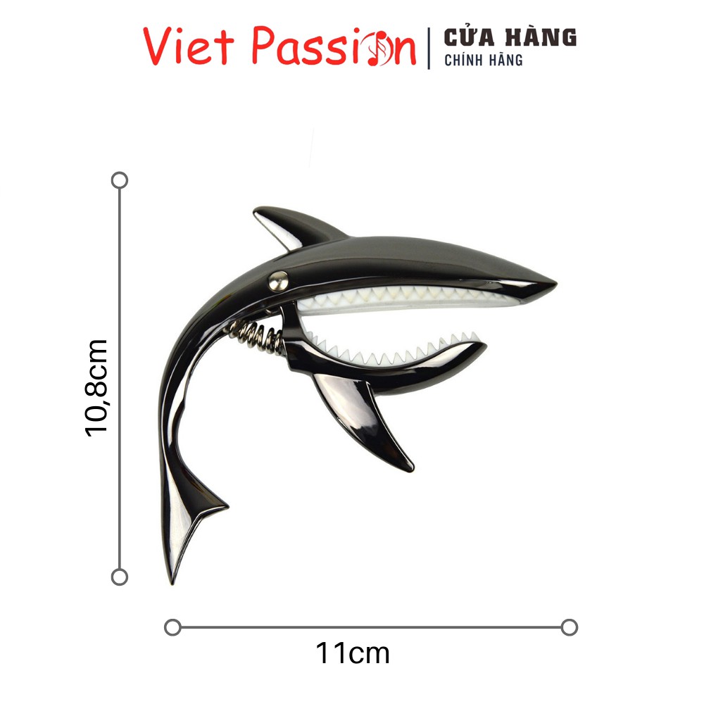 Capo guitar cá mập màu bạc cho đàn guitar classic acoustic cao cấp VietPassion