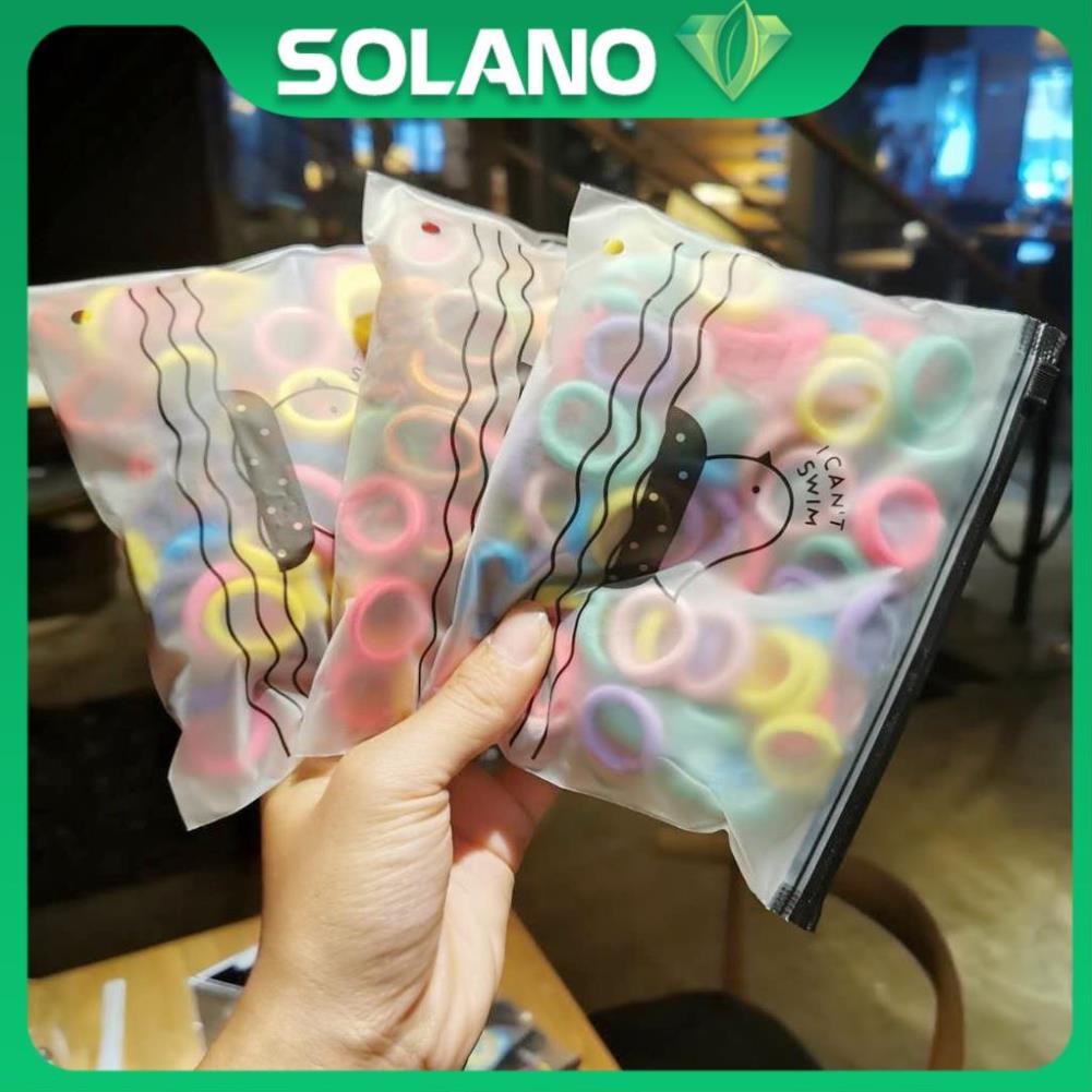 50 Dây buộc tóc SOLANO dây chun buộc tóc nỉ co giãn nhiều màu sắc thời trang phong cách Hàn Quốc cho nữ FAH-001309