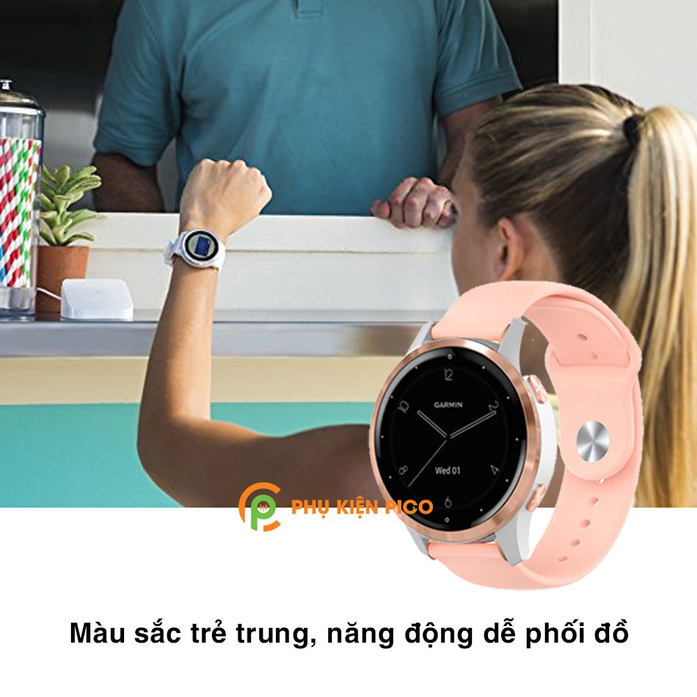 Dây đồng hồ Garmin Vivoactive 3S/4S/Active S silicon cao cấp siêu mềm phong cách thể thao nhiều màu 18mm – Dây silicon