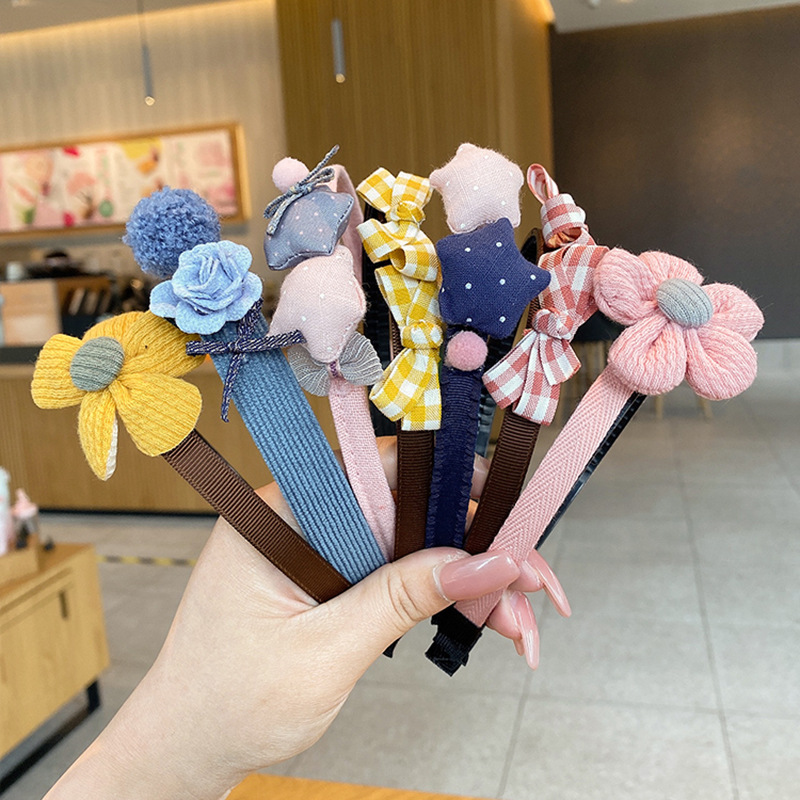 Băng đô cài tóc đính hoa dễ thương phong cách Hàn Quốc cho bé gái