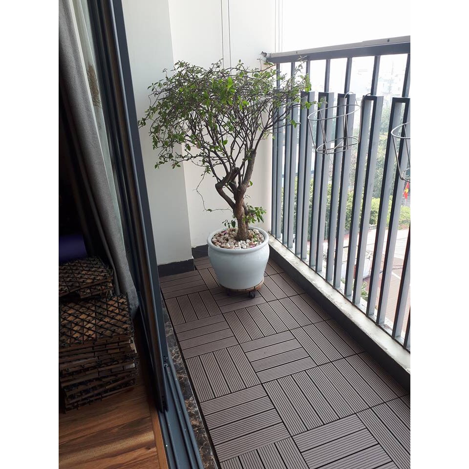 (MDP) Vỉ sàn gỗ nhựa ban công ngoài trời kt 30x30cm