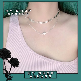 Dây chuyền vòng cổ choker 2layer én nhỏ