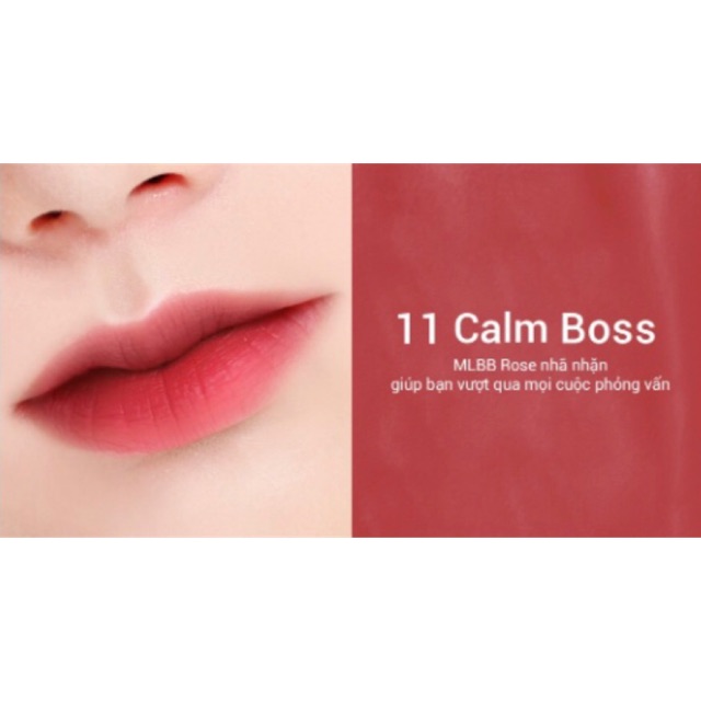 Son Kem Lì siêu lâu trôi Bbia Last Velvet Lip Tint Version 3 - #11 Calm Boss (Màu hồng nhã nhặn)