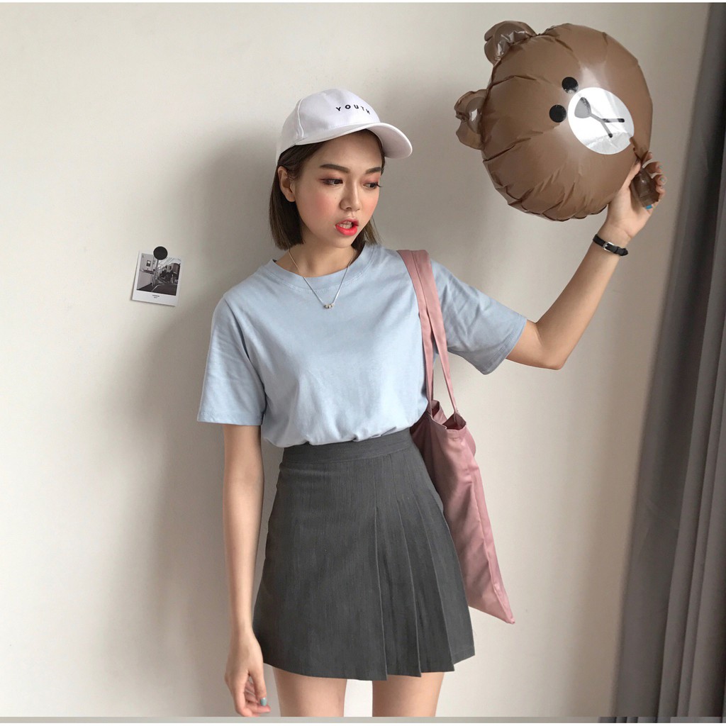 Chân Váy Chữ A Lưng Cao Xếp Ly Trơn Màu Xinh Xắn 19163 | BigBuy360 - bigbuy360.vn