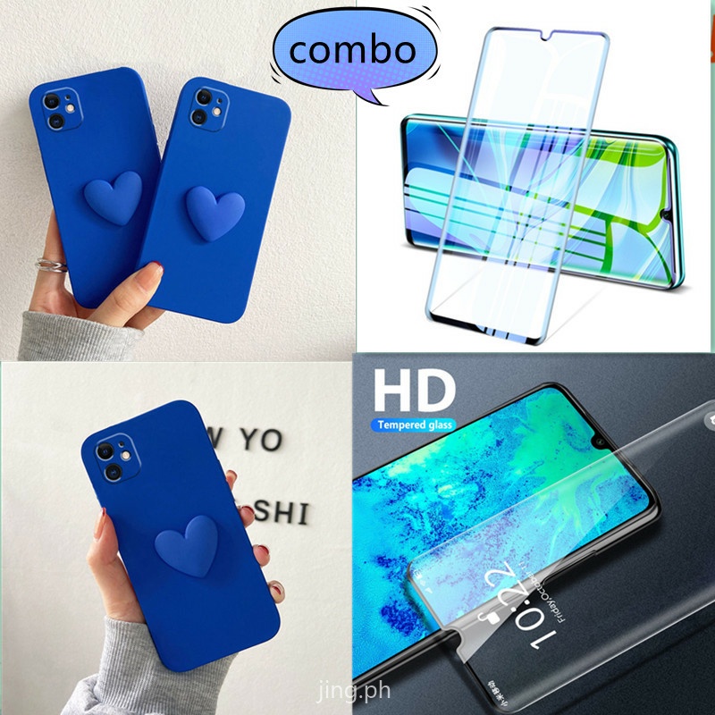 Ốp lưng OPPO A9 2020 A5 2020 case Vỏ điện thoại silicon 3D Creative Love + Phim bảo vệ
